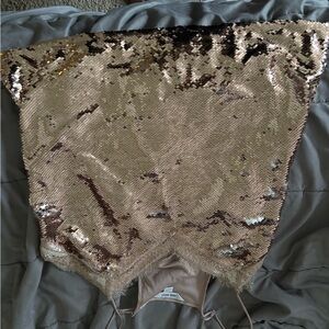 Nine West Sequin Top in Gold and Brown